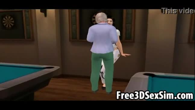 Sexy 3D cartoon brunette babe doing her dance